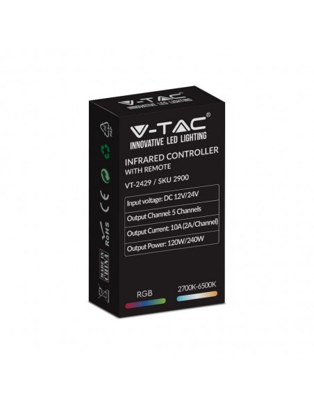 2900-Controller Dimmer Smart WiFi /Infrarossi IR per Strip LED RGBCCT  Canali V/V A con Telecomando  Tasti-2