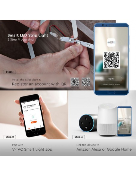 2900-Controller Dimmer Smart WiFi /Infrarossi IR per Strip LED RGBCCT  Canali V/V A con Telecomando  Tasti-7