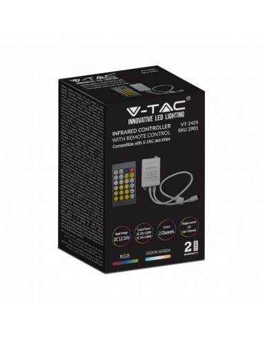 2901-Controller Dimmer Infrarossi IR per Strip LED CCT  Canali V/V A con Telecomando  Tasti-2