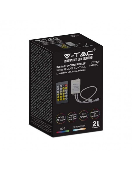 2901-Controller Dimmer Infrarossi IR per Strip LED CCT  Canali V/V A con Telecomando  Tasti-2