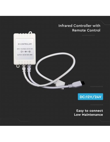 2901-Controller Dimmer Infrarossi IR per Strip LED CCT  Canali V/V A con Telecomando  Tasti-4