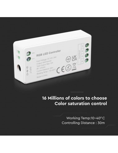 2913-Controller Dimmer Wireless RF  GHz per Strip LED RGBW  Canali V/V A-3