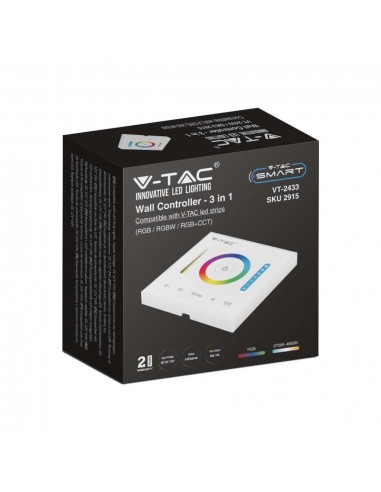 2915-Controller Dimmer Wireless RF GHz per Strip LED RGB/RGBW/RGBCCT  Canali V/V A con Pannello di Controllo Touch da Parete-2