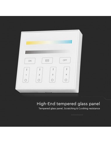 2916-Pannello di Controllo Wireless RF  GHz Dimmer Touch da Parete per Strip LED CCT  Zone-7