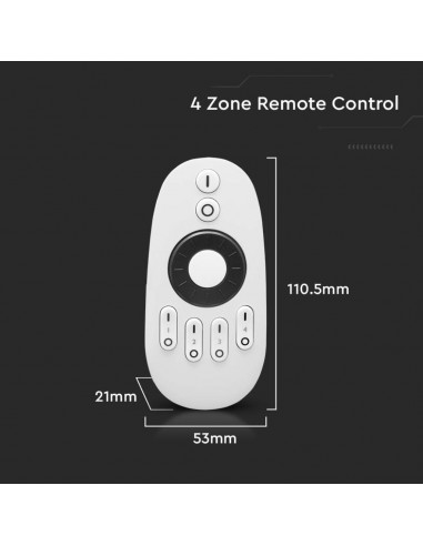 2918-Telecomando Touch RF GHz per Controller Strip LED Monocolore  Zone Colore Bianco-3