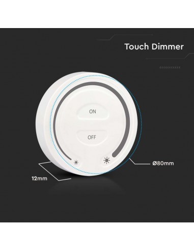 2919-Telecomando Interruttore Touch RF GHz per Controller Strip LED Monocolore  Zona Colore Bianco-3