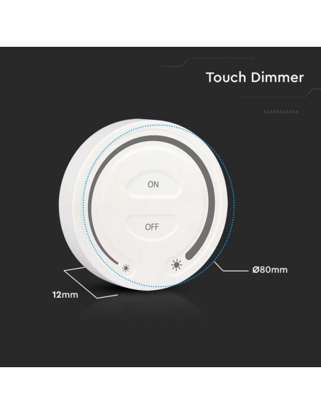 2919-Telecomando Interruttore Touch RF GHz per Controller Strip LED Monocolore  Zona Colore Bianco-3