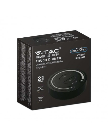 2920-Telecomando Interruttore Touch RF GHz per Controller Strip LED Monocolore  Zona Colore Nero-2