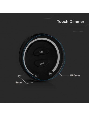 2920-Telecomando Interruttore Touch RF GHz per Controller Strip LED Monocolore  Zona Colore Nero-3