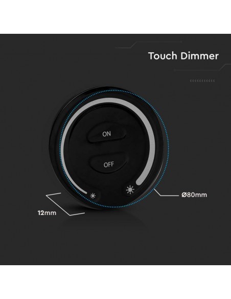 2920-Telecomando Interruttore Touch RF GHz per Controller Strip LED Monocolore  Zona Colore Nero-3
