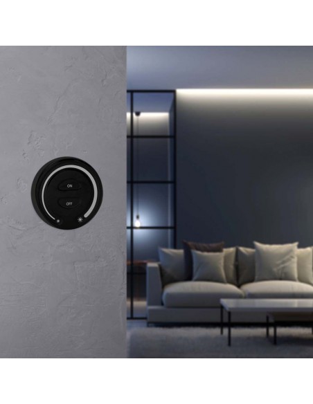 2920-Telecomando Interruttore Touch RF GHz per Controller Strip LED Monocolore  Zona Colore Nero-4