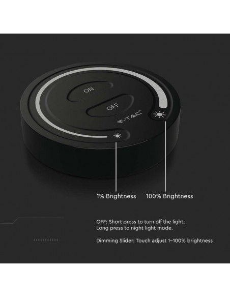 2920-Telecomando Interruttore Touch RF GHz per Controller Strip LED Monocolore  Zona Colore Nero-6