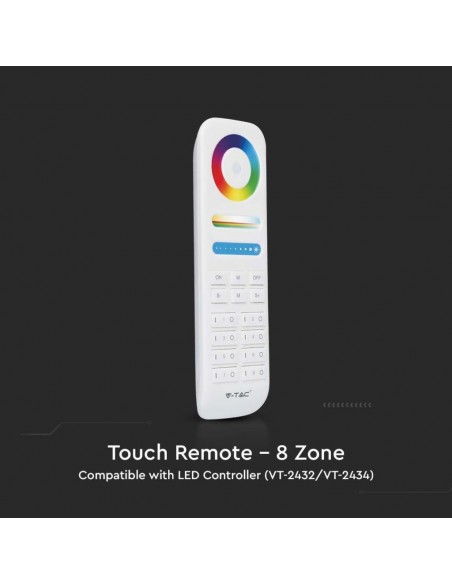 2921-Telecomando Touch RF GHz per Controller Strip LED CCT RGB RGBW RGBCCT  Zone Colore Bianco-5