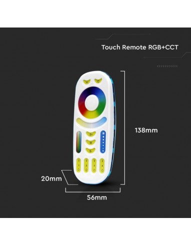 2922-Telecomando Touch RF GHz per Controller Strip LED CCT RGB RGBW RGBCCT  Zone Colore Bianco-3