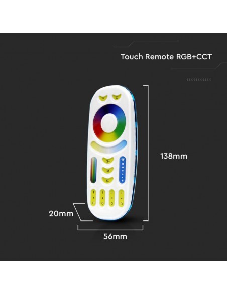 2922-Telecomando Touch RF GHz per Controller Strip LED CCT RGB RGBW RGBCCT  Zone Colore Bianco-3
