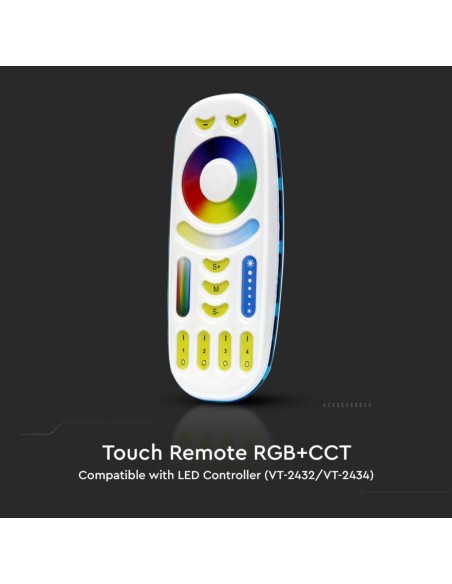 2922-Telecomando Touch RF GHz per Controller Strip LED CCT RGB RGBW RGBCCT  Zone Colore Bianco-5