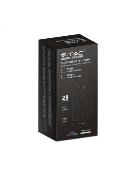 2924-Telecomando Touch RF GHz per Controller Strip LED RGBW  Zone Colore Nero-2