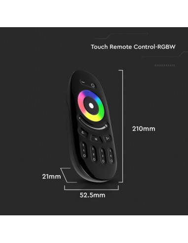 2924-Telecomando Touch RF GHz per Controller Strip LED RGBW  Zone Colore Nero-3