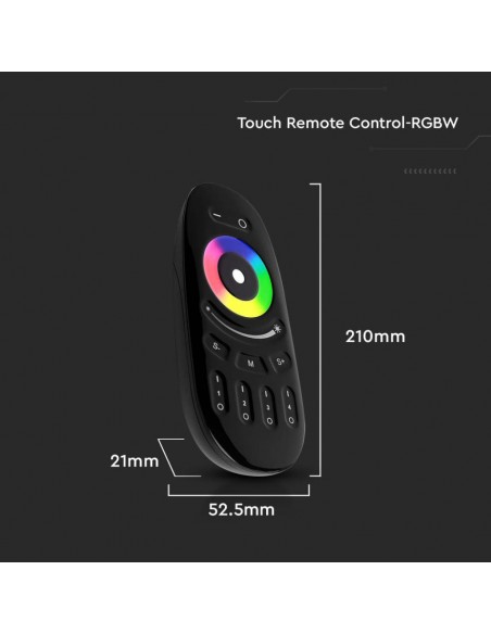 2924-Telecomando Touch RF GHz per Controller Strip LED RGBW  Zone Colore Nero-3