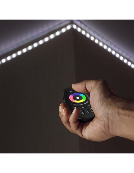 2924-Telecomando Touch RF GHz per Controller Strip LED RGBW  Zone Colore Nero-4