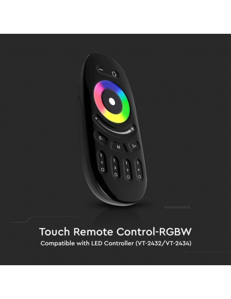 2924-Telecomando Touch RF GHz per Controller Strip LED RGBW  Zone Colore Nero-5