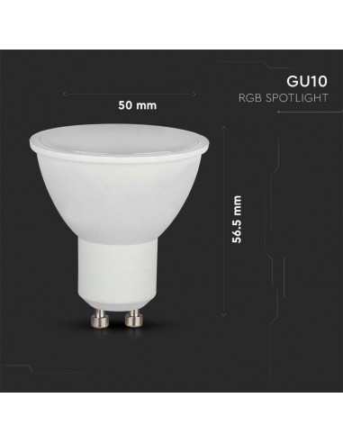 2927-Faretto Smart LED GU  Satinato RF Controller con Telecomando  Tasti RGB Dimmerabile-3