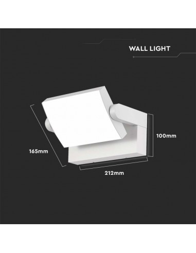 2934-Lampada LED da Muro Rettangolare  LM/W Colore Bianco Ruotabile  -3