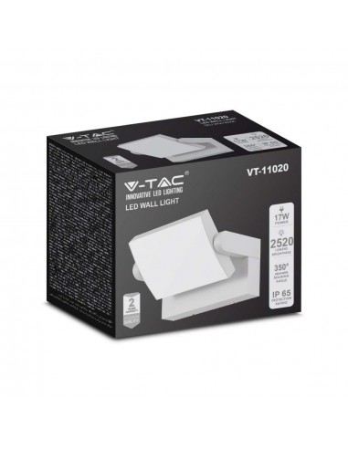 2935-Lampada LED da Muro Rettangolare  LM/W Colore Bianco Ruotabile  -2