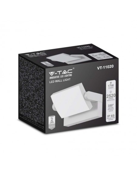 2935-Lampada LED da Muro Rettangolare  LM/W Colore Bianco Ruotabile  -2