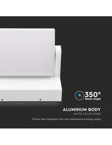 2935-Lampada LED da Muro Rettangolare  LM/W Colore Bianco Ruotabile  -7