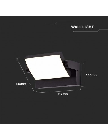 2936-Lampada LED da Muro Rettangolare  LM/W Colore Nero Ruotabile  -3