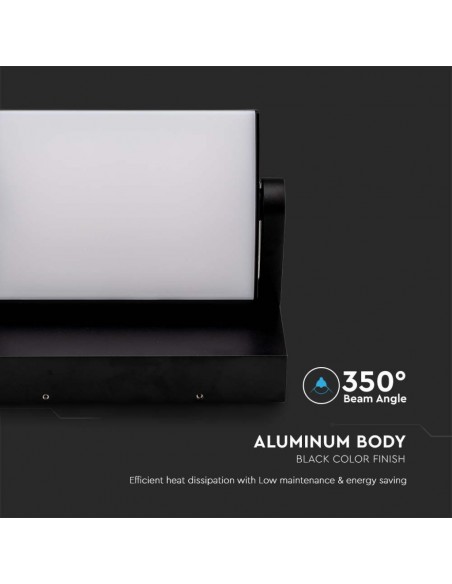 2936-Lampada LED da Muro Rettangolare  LM/W Colore Nero Ruotabile  -7