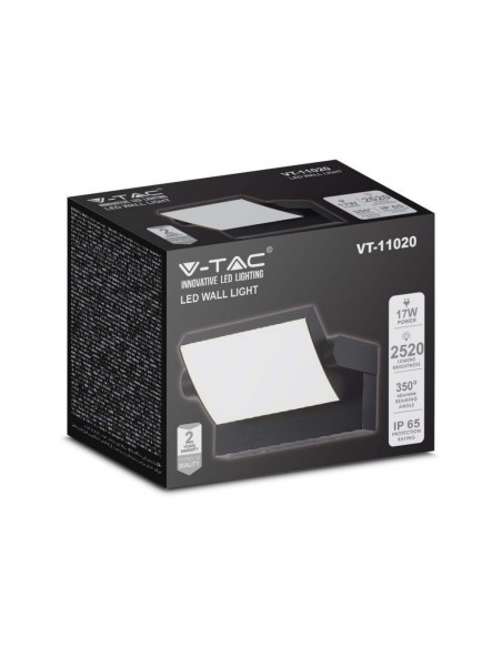 2937-Lampada LED da Muro Rettangolare  LM/W Colore Nero Ruotabile  -2