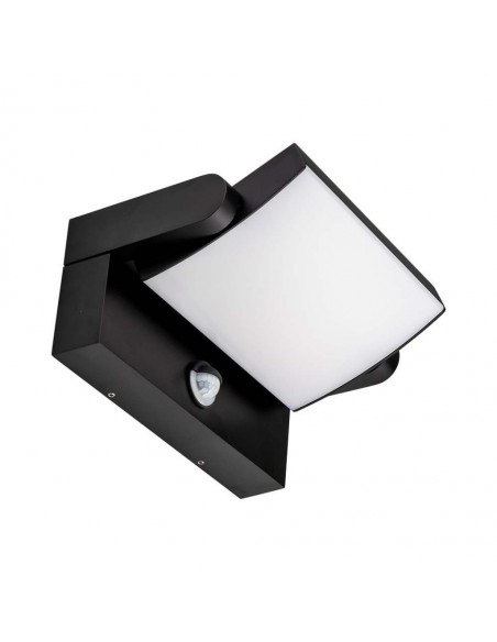 2940-Lampada LED da Muro Rettangolare  LM/W Con Sensore PIR Colore Nero Ruotabile  -1