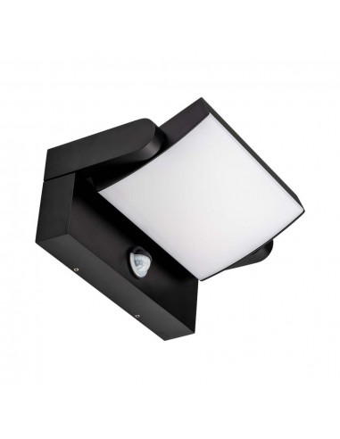 2941-Lampada LED da Muro Rettangolare  LM/W Con Sensore PIR Colore Nero Ruotabile  -1