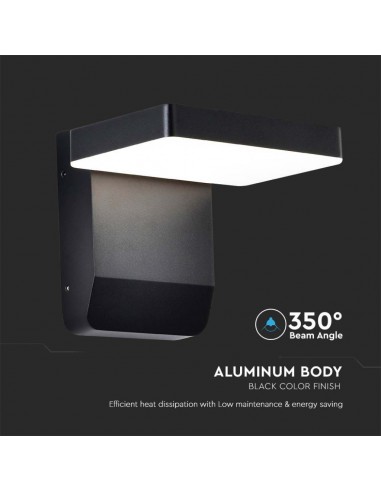 2944-Lampada LED da Muro Quadrata  LM/W Colore Nero  -7