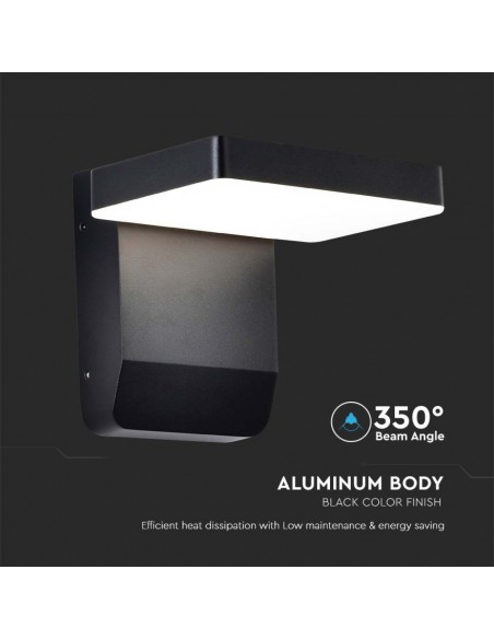 2944-Lampada LED da Muro Quadrata  LM/W Colore Nero  -7