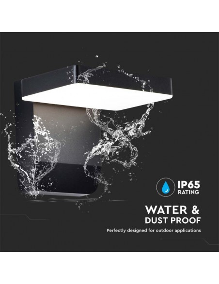 Lampada LED da Muro Quadrata 17W 150LM/W Nero 3000K IP65