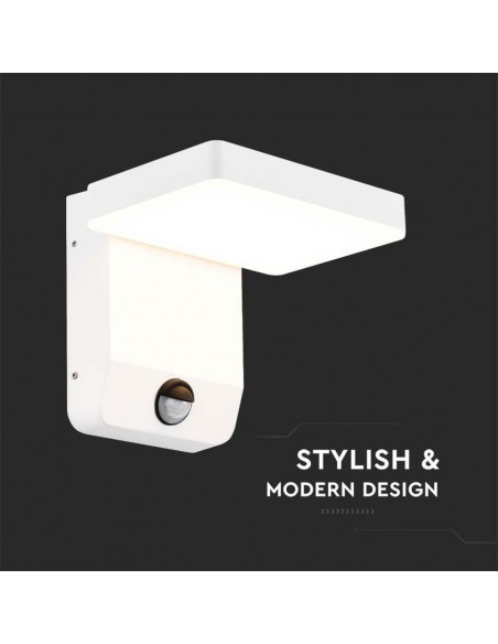 2946-Lampada LED da Muro Quadrata  LM/W con Sensore Colore Bianco  -6