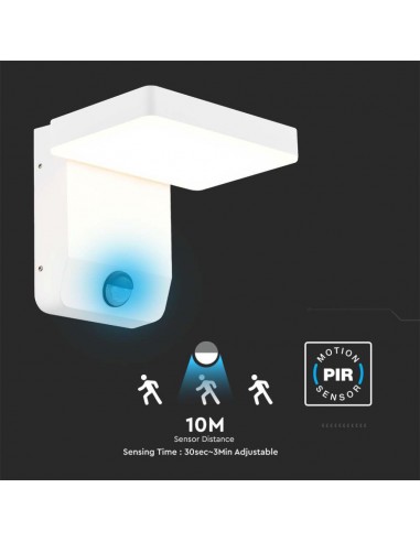 2946-Lampada LED da Muro Quadrata  LM/W con Sensore Colore Bianco  -7