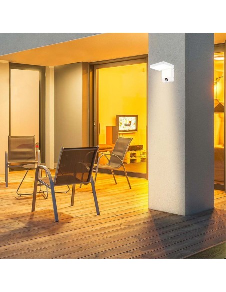 2947-Lampada LED da Muro Quadrata  LM/W con Sensore Colore Bianco  -4