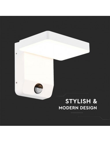 2947-Lampada LED da Muro Quadrata  LM/W con Sensore Colore Bianco  -6