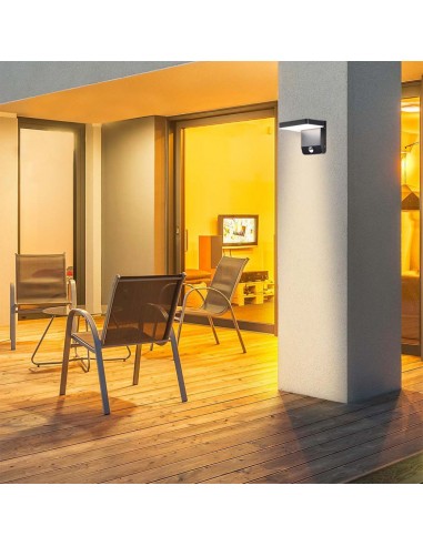 2948-Lampada LED da Muro Quadrata  LM/W con Sensore Colore Nero  -4