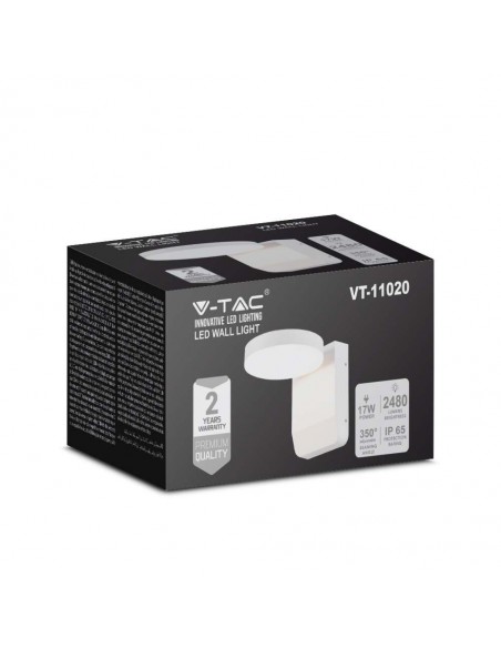 2951-Lampada LED da Muro Rotonda  LM/W Colore Bianco  -2