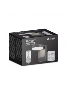 2952-Lampada LED da Muro Rotonda  LM/W Colore Nero  -1 2