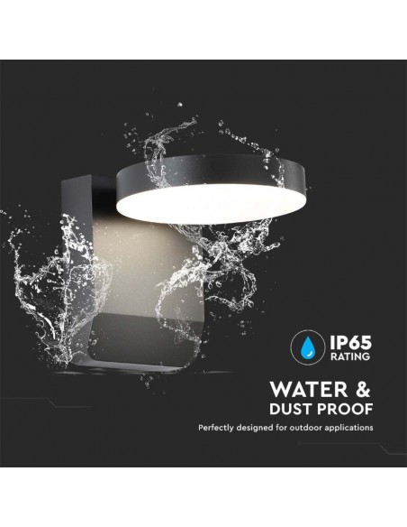 Lampada LED da Muro Rotonda 17W 150LM/W Nero 3000K IP65