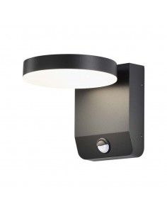 2956-Lampada LED da Muro Rotonda  LM/W con Sensore Colore Nero  -1