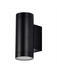 2971-Portafaretto LED Doppio da Muro Rotondo xGU e GU MR Colore Nero Opaco IP-1