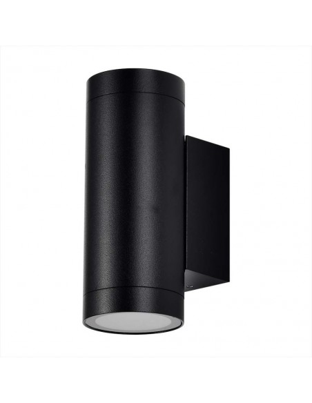 2971-Portafaretto LED Doppio da Muro Rotondo xGU e GU MR Colore Nero Opaco IP-1