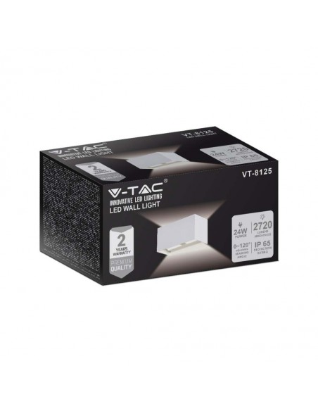 2976-Lampada LED Da Muro Rettangolare  LM/W con Doppio Fascio Luminoso Regolabile Colore Bianco  -2